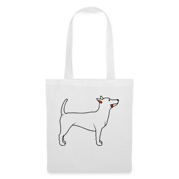 Cher chien tire la langue joyeusement - Sac en tissu - blanc - Devant