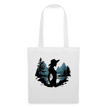Silhouette d’une femme dans la nature - Sac en tissu - blanc - Devant