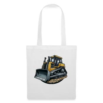 Bulldozer grand - Sac en tissu - blanc - Devant