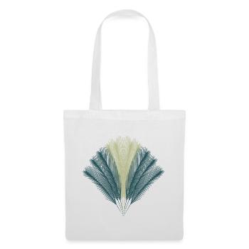 Eventail de plumes - Sac en tissu - blanc - Devant