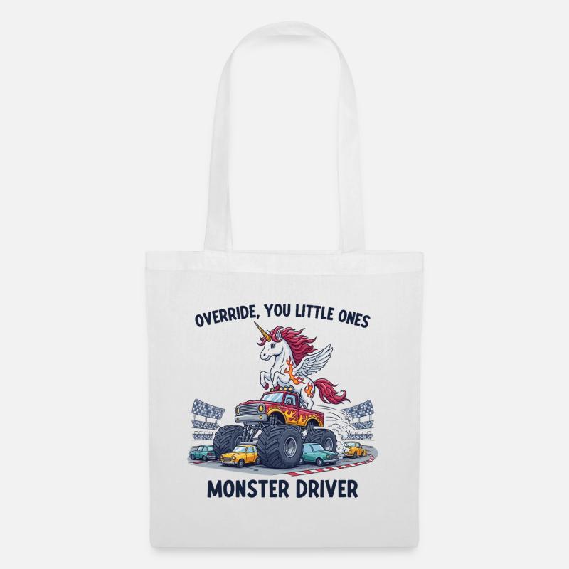 Monster Truck Einhorn - Stoffbeutel - Weiß