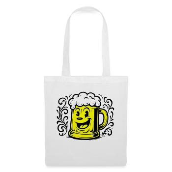 Bier Lustig Comic - Stoffbeutel - Weiß - Vorne
