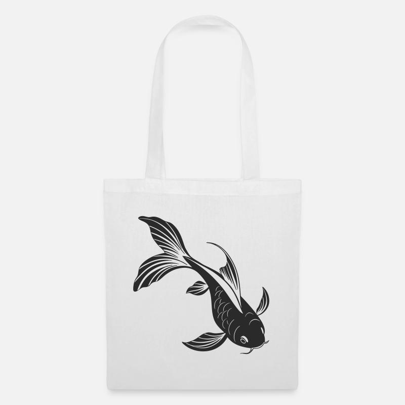 Conception élégante de silhouette de poisson - Sac en tissu - blanc