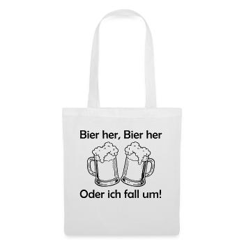 Bienen hier, Bienen hier - oder ich fall um! - Stoffbeutel - Weiß - Vorne