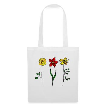 Blumen - Stoffbeutel - Weiß - Vorne