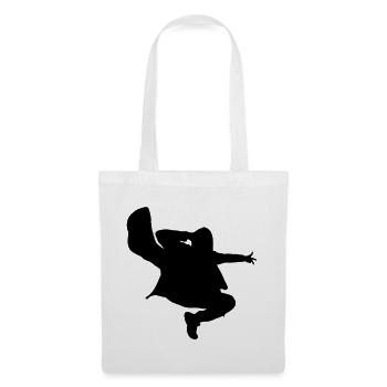 B-Boy Silhouette – Breakdance Jump Kick - Tote Bag - white - Front