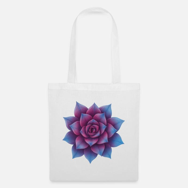 Azurviolette Rosettenblüte - Stoffbeutel - Weiß