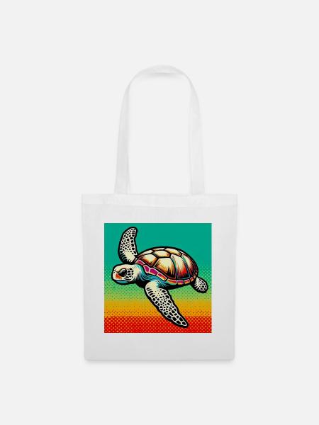 Schildkröte - Stoffbeutel - Weiß