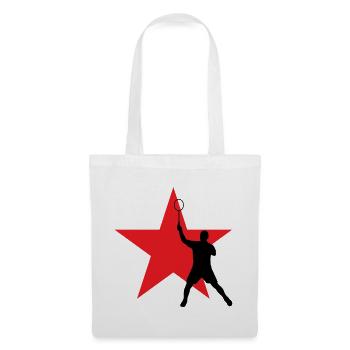 Badminton - Sport - Racket - Tote Bag - white - Front