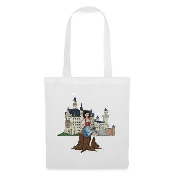 Bayerisches Pin-up für Neuschwanstein - Stoffbeutel - Weiß - Vorne