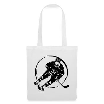 Hockey Spieler Silhouette - Stoffbeutel - Weiß - Vorne