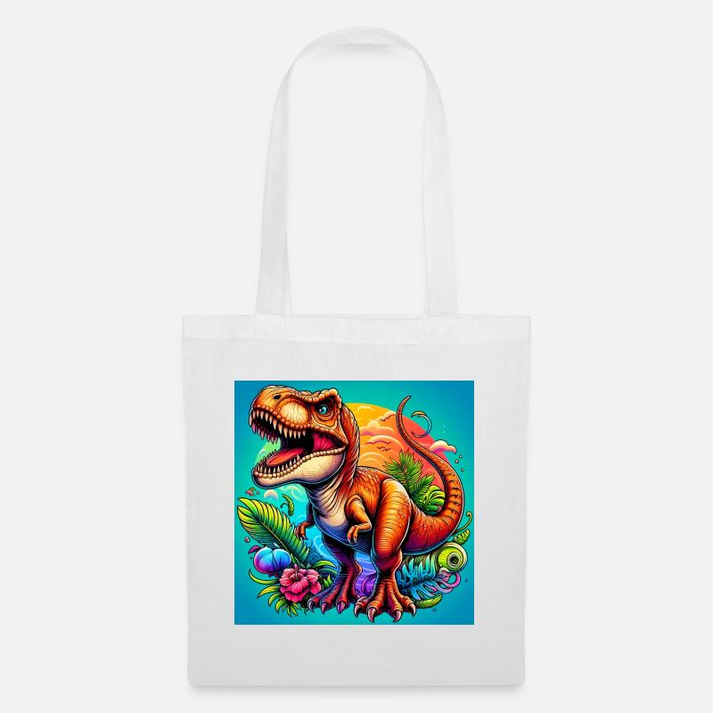 Dinosaurier - Stoffbeutel - Weiß