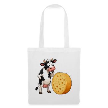 Cow Meets Cheese Cartoon - Tote Bag - white - Front
