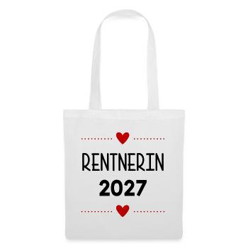 Rente, Rentnerin 2027 Herz - Stoffbeutel - Weiß - Vorne