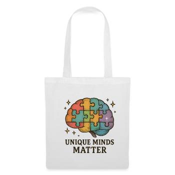 Colorful Brain Puzzle: Unique Minds - Tote Bag - white - Front