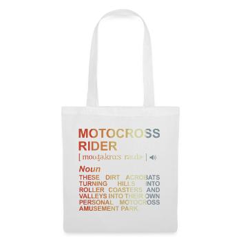 Motocross Fahrer Bedeutung - Stoffbeutel - Weiß - Vorne