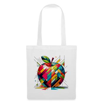 Bunter Apfel – Abstrakte Geometrische Illustration - Stoffbeutel - Weiß - Vorne