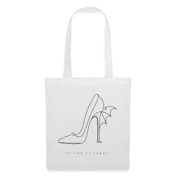 Dressed to Thrill – High Heel Fledermaus Halloween - Stoffbeutel - Weiß - Vorne
