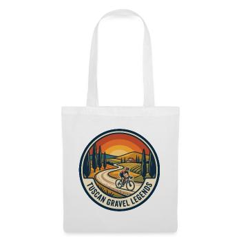 Tuscan Gravel Legends 70er Outdoor-Abzeichen - Stoffbeutel - Weiß - Vorne