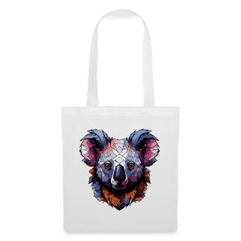 Koala Kopf Geometrisch Bunt - Stoffbeutel - Weiß - Vorne
