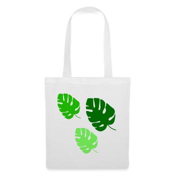 Monstera Blätter Trio Design - Stoffbeutel - Weiß - Vorne