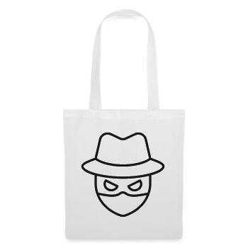 Maskierter Hacker-Linien-Symbol - Stoffbeutel - Weiß - Vorne