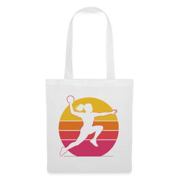 Retro Handballerin – Vintage Sonnenuntergang - Stoffbeutel - Weiß - Vorne
