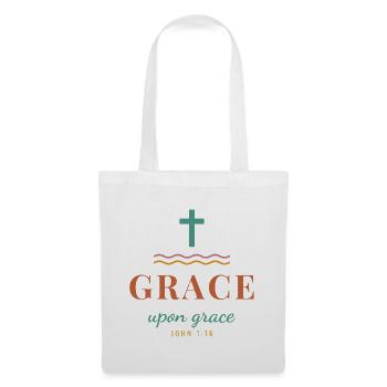 Grace Upon Grace – John 1:16 Christian - Stoffbeutel - Weiß - Vorne