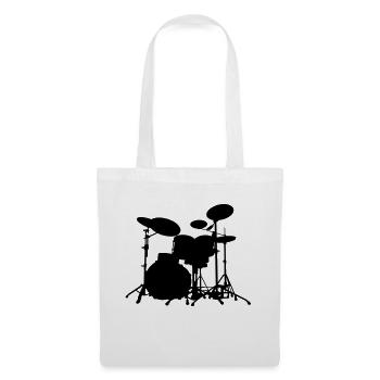 batterie - drums - Sac en tissu - blanc - Devant