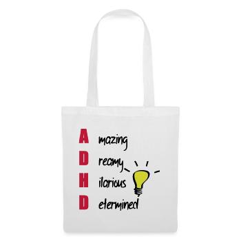 ADHD / ADHS Support Geschenk - Stoffbeutel - Weiß - Vorne