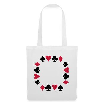 Cartes - Poker - Bridge - Sac en tissu - blanc - Devant