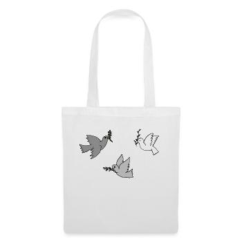 taube pigeon dove animal tiere wedding hochzeit1 - Stoffbeutel - Weiß - Vorne