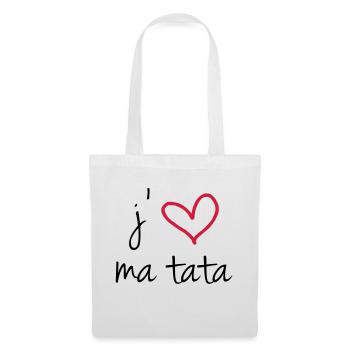 j'aime ma tata - Sac en tissu - blanc - Devant