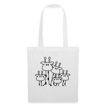 Cute giraffe family 3 children mom dad giraffe - Tote Bag - white - Front