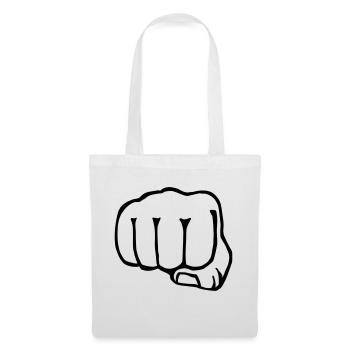 frère poing - boîte - Sac en tissu - blanc - Devant