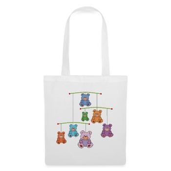 Mobilé mit Teddybären - Stoffbeutel - Weiß - Vorne