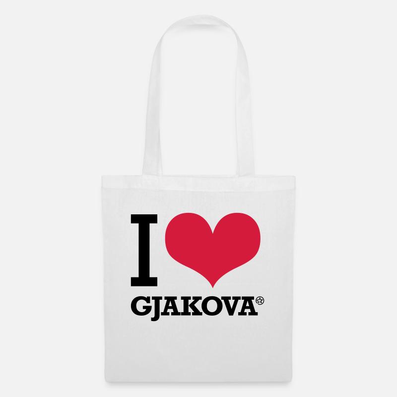 I LOVE GJAKOVA - Stoffbeutel - Weiß