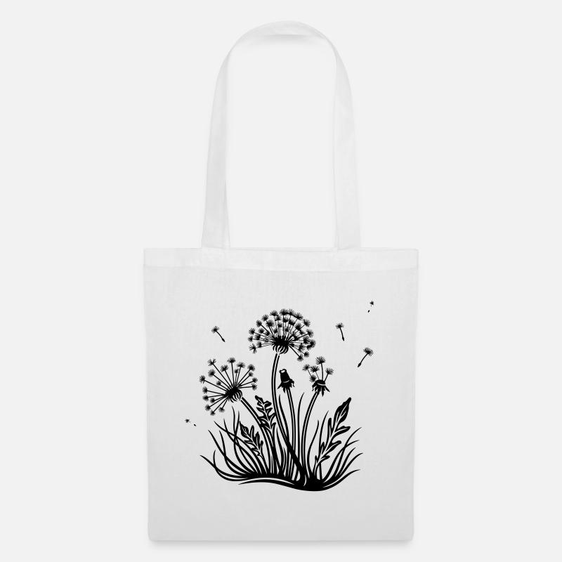 Löwenzahn, Pusteblume, dandelion - Stoffbeutel - Weiß