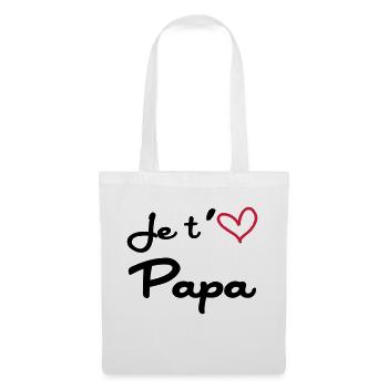Je t'aime Papa / Naissance / Bébé / Fête des Pères - Tote Bag - white - Front