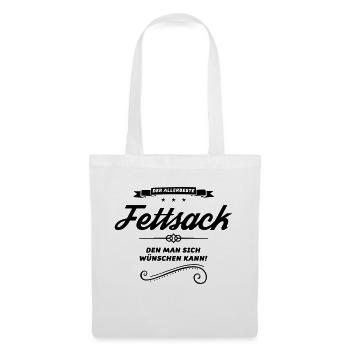 fettsack allerbeste design - Stoffbeutel - Weiß - Vorne