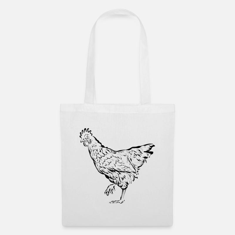 Huhn Hühner Henne - Stoffbeutel - Weiß