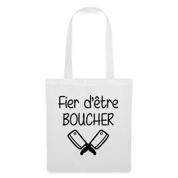 Fier d'être boucher - Sac en tissu - blanc - Devant