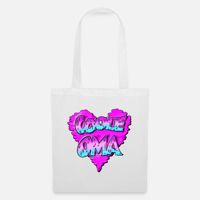 Coole Oma - Graffiti- mit Herz - Pink - Stoffbeutel - Weiß