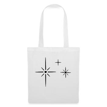 Étincelant étincelant paillettes décor étoiles - Sac en tissu - blanc - Devant