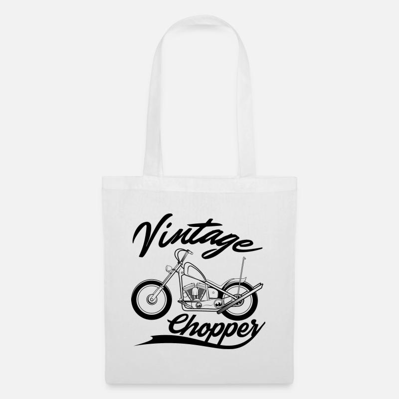 Vintage Chopper black - Stoffbeutel - Weiß