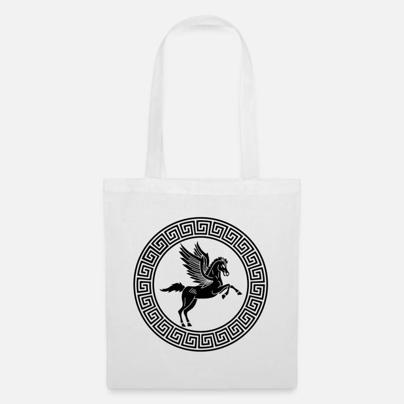 Symbol des Pferdes Schwarzes Pegasus - Stoffbeutel - Weiß