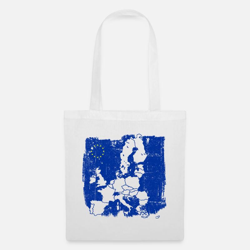 Blue Europe Map Silhouette - Tote Bag - white
