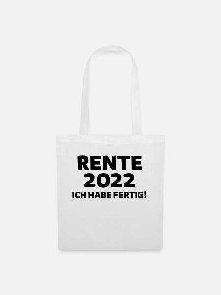 RENTNER 2022 Ruhestand Spruch zur Rente - Stoffbeutel - Weiß