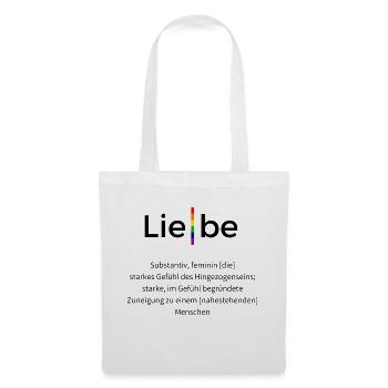 Liebe schwarz weiß bunt - Stoffbeutel - Weiß - Vorne