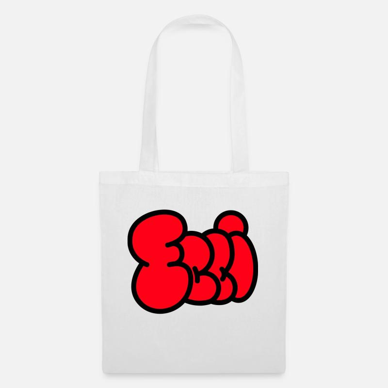 Ballonschrift ELLI rot - Stoffbeutel - Weiß